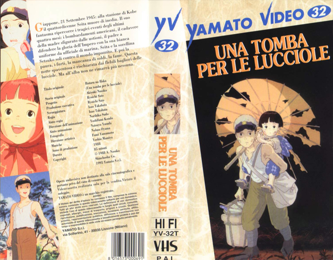 UNA TOMBA PER LE LUCCIOLE, BIG BOX, HORROR, ACTION EXPLOITATION, ACTION, HORROR, SCI-FI, MUSIC, THRILLER, SEX COMEDY,  DRAMA, SEXPLOITATION, VHS COVER, VHS COVERS, DVD COVER, DVD COVERS