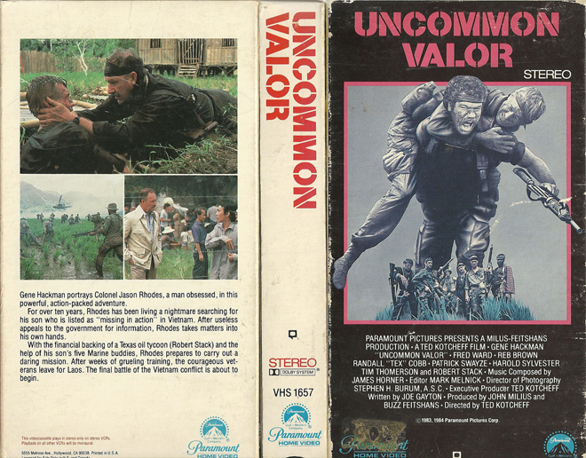 UNCOMMON VALOR PARAMOUNT HOME VIDEO VHS COVER, VHS COVERS