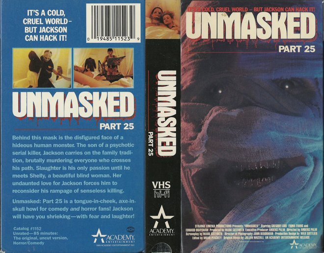UNMASKED PART 25, BIG BOX, HORROR, ACTION EXPLOITATION, ACTION, HORROR, SCI-FI, MUSIC, THRILLER, SEX COMEDY,  DRAMA, SEXPLOITATION, VHS COVER, VHS COVERS, DVD COVER, DVD COVERS
