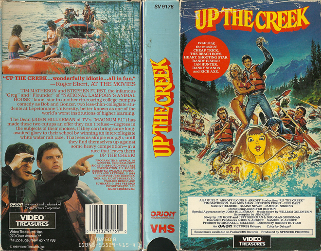 UP THE CREEK, ACTION VHS COVER, HORROR VHS COVER, BLAXPLOITATION VHS COVER, HORROR VHS COVER, ACTION EXPLOITATION VHS COVER, SCI-FI VHS COVER, MUSIC VHS COVER, SEX COMEDY VHS COVER, DRAMA VHS COVER, SEXPLOITATION VHS COVER, BIG BOX VHS COVER, CLAMSHELL VHS COVER, VHS COVER, VHS COVERS, DVD COVER, DVD COVERS