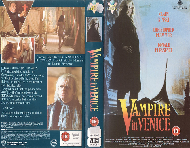 VAMPIRE IN VENICE VESTRON VHS COVER