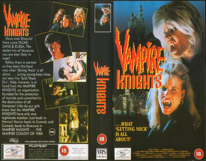 VAMPIRE KNIGHTS, HORROR, ACTION EXPLOITATION, ACTION, ACTIONXPLOITATION, SCI-FI, MUSIC, THRILLER, SEX COMEDY,  DRAMA, SEXPLOITATION, VHS COVER, VHS COVERS, DVD COVER, DVD COVERS