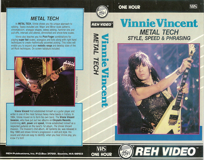 VINNIE VINCENT : METAL TECH STYLE SPEED AND PHRASING VHS COVER