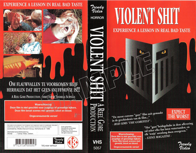VIOLENT SHIT VHS COVER, VHS COVERS
