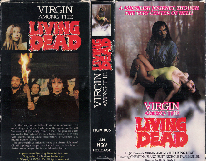 VIRGIN AMONG THE LIVING DEAD VHS COVER, VHS COVERS