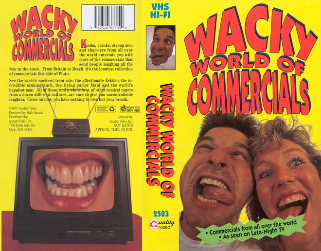 WACKY WORLD OF COMMERCIALS, STRANGE VHS, ACTION VHS COVER, HORROR VHS COVER, BLAXPLOITATION VHS COVER, HORROR VHS COVER, ACTION EXPLOITATION VHS COVER, SCI-FI VHS COVER, MUSIC VHS COVER, SEX COMEDY VHS COVER, DRAMA VHS COVER, SEXPLOITATION VHS COVER, BIG BOX VHS COVER, CLAMSHELL VHS COVER, VHS COVER, VHS COVERS, DVD COVER, DVD COVERSS
