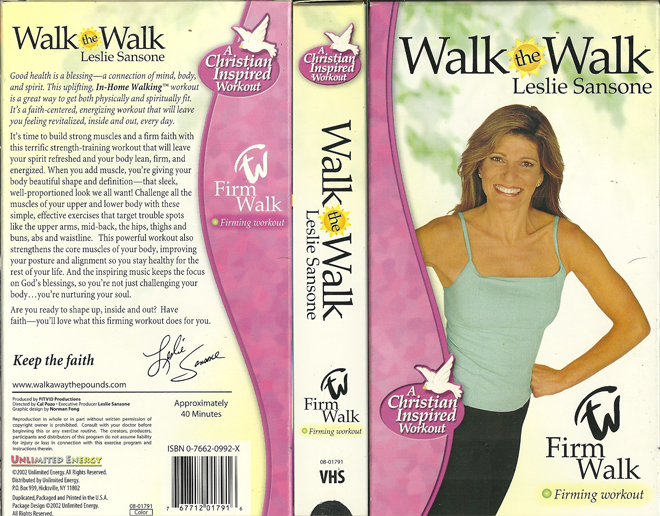 WALK THE WALK WITH LESLIE SANSONE VHS COVER, VHS COVERS
