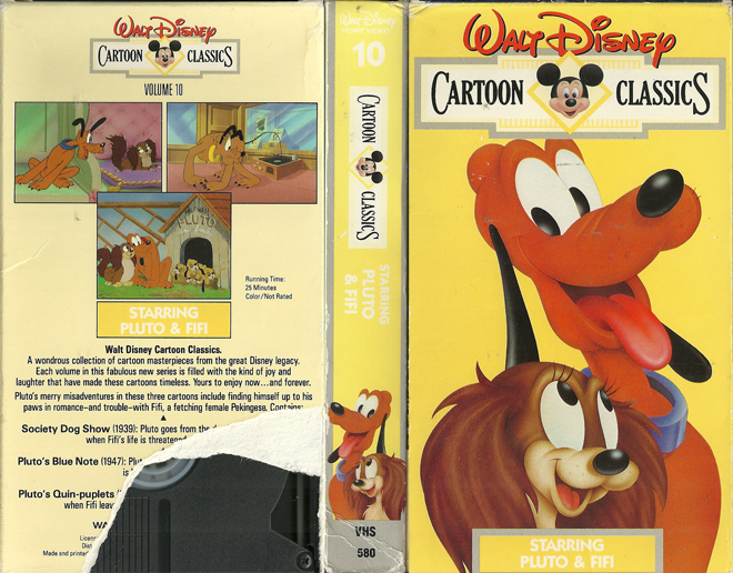 WALT DISNEY CARTOON CLASSICS STARRING PLUTO AND FIFI VHS COVER