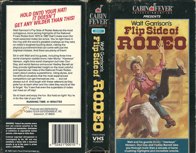 WALT GARRISONS FLIP SIDE RODEO VHS COVER