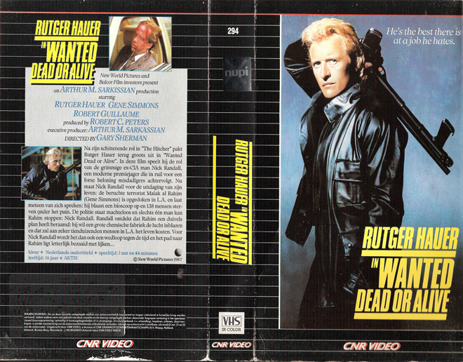 WANTED DEAD OR ALIVE RUTGER HAUER, HORROR, ACTION EXPLOITATION, ACTION, ACTIONXPLOITATION, SCI-FI, MUSIC, THRILLER, SEX COMEDY,  DRAMA, SEXPLOITATION, VHS COVER, VHS COVERS, DVD COVER, DVD COVERS