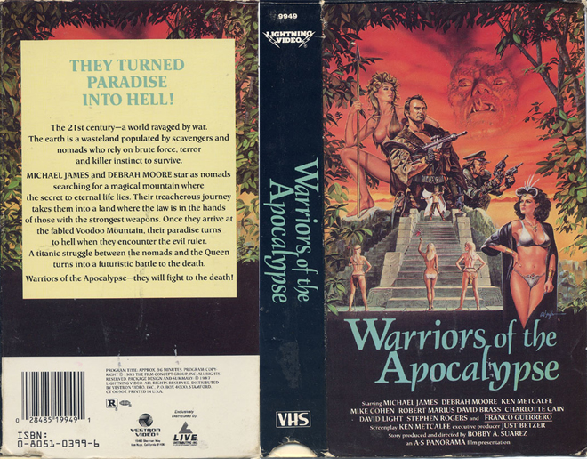 WARRIORS OF THE APOCALYPSE VHS COVER