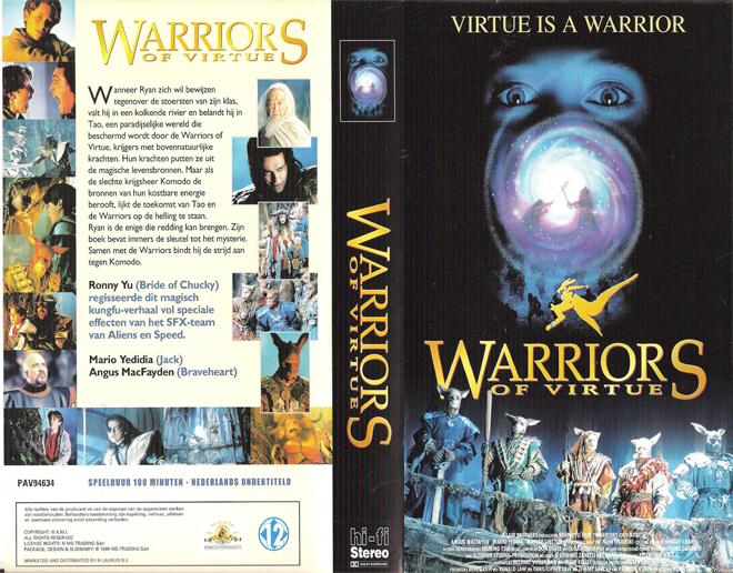 WARRIORS OF VIRTUE, SCI-FI, HORROR, ACTION, THRILLER, VHS COVER, VHS COVERS