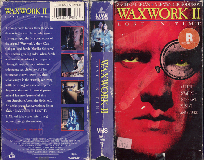 WAXWORK 2 : LOST IN TIME VHS COVER