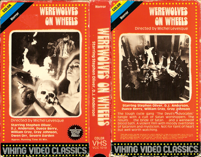 WEREWOLVES ON WHEELS VHS COVER