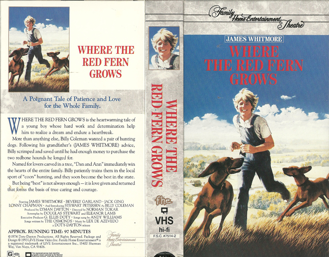 WHERE THE RED FERN GROWS VHS COVER