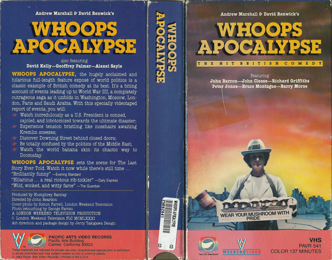 WHOOPS APOCALYPSE, VHS COVERS VHS COVER