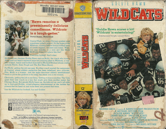 WILD CATS GOLDIE HAWN VHS COVER