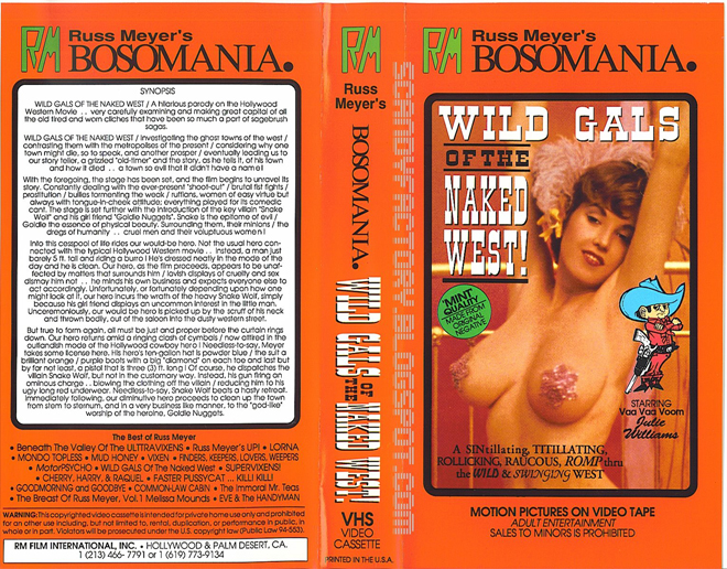WILD GALS OF THE NAKED WEST, HORROR, ACTION EXPLOITATION, ACTION, HORROR, SCI-FI, MUSIC, THRILLER, SEX COMEDY, DRAMA, SEXPLOITATION, BIG BOX, CLAMSHELL, VHS COVER, VHS COVERS, DVD COVER, DVD COVERS