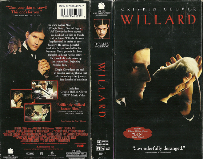 WILLARD CRISPIN GLOVER VHS COVER