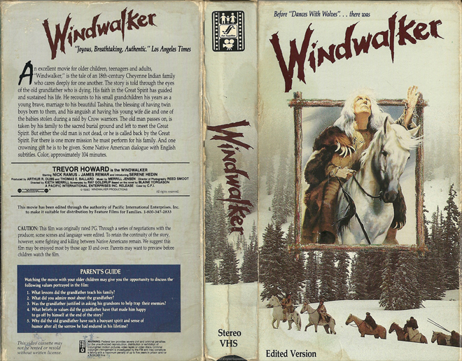 WINDWALKER, BIG BOX VHS, HORROR, ACTION EXPLOITATION, ACTION, ACTIONXPLOITATION, SCI-FI, MUSIC, THRILLER, SEX COMEDY,  DRAMA, SEXPLOITATION, VHS COVER, VHS COVERS, DVD COVER, DVD COVERS