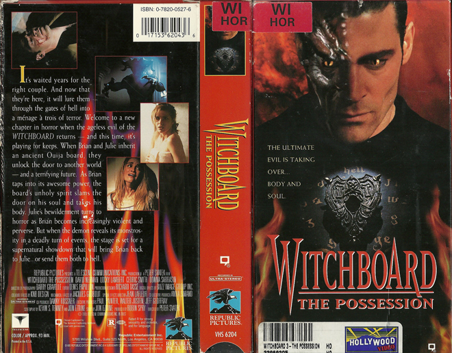 WITCHBOARD : THE POSSESSION HOLLYWOOD VIDEO VHS COVER, VHS COVERS