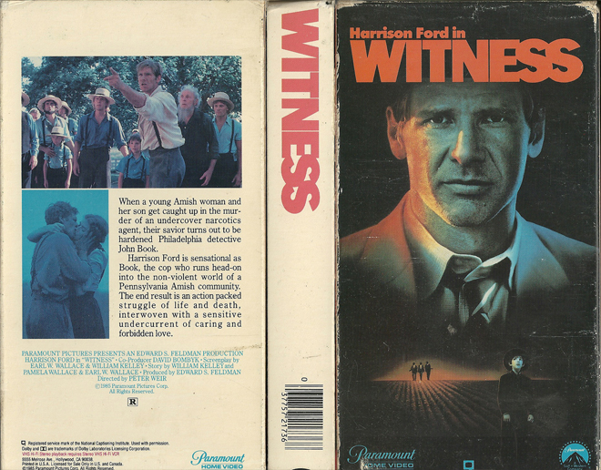 WITNESS HARRISON FORD VHS COVER