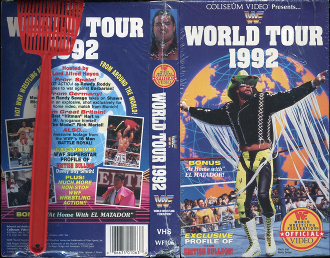 WORLD TOUR 1992, WWF, WWE, COLISEUM VIDEO, VHS COVER, VHS COVERS