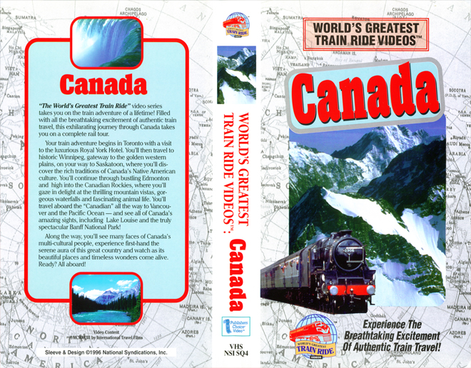 WORLDS GREATEST TRAIN RIDE VIDEOS CANADA KIDS, VHS COVERS, VHS COVER