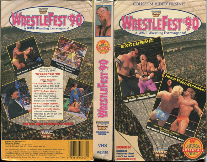 WRESTLEFEST 90 A WWF WRESTLING EXTRAVAGANZA COLISEUM VIDEO VHS COVER