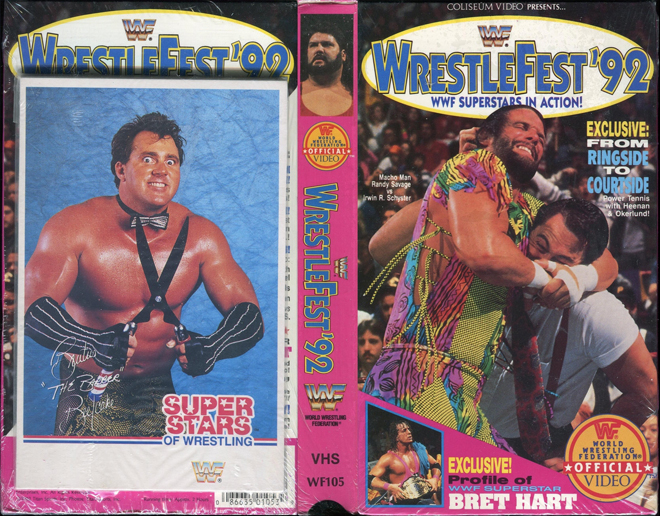 WRESTLEFEST 92, MANCHO MAN RANDY SAVAGE, WWF, WWE, COLISEUM VIDEO, VHS COVER, VHS COVERS