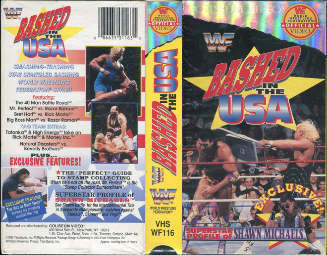 WWF BASHED IN THE USA, WWF, WWE, COLISEUM VIDEO, VHS COVER, VHS COVERS