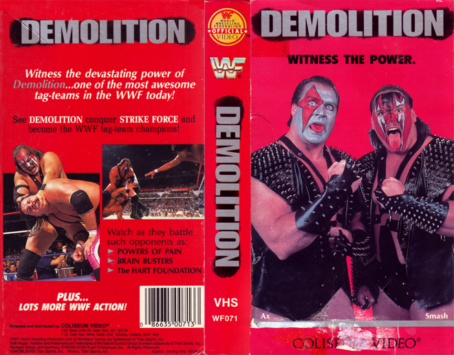 WWF DEMOLITION VHS COVER