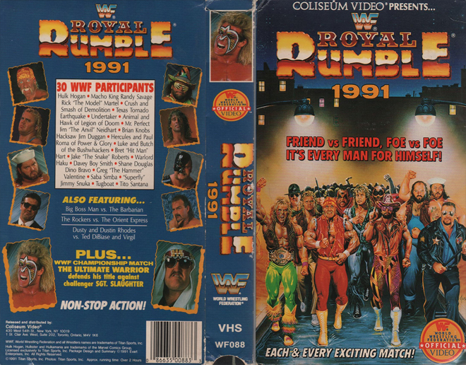 WWF ROYAL RUMBLE 1991 VHS COVER