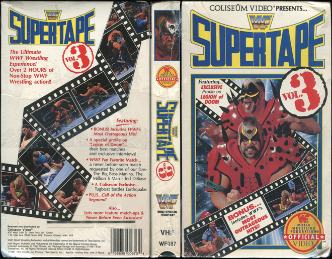 WWF SUPERTAPE VOLUME 3 WORLD WRESTLING FEDERATION COLISEUM VIDEO VHS COVER
