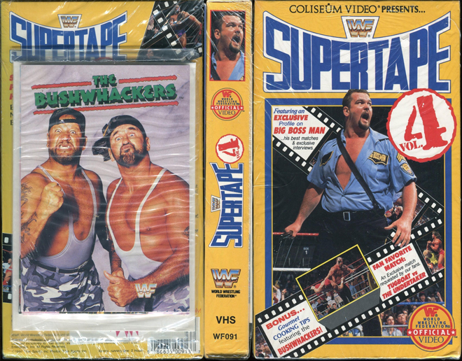 WWF SUPERTAPE VOLUME 4 WORLD WRESTLING FEDERATION COLISEUM VIDEO, THE BUSHWHACKERS, VHS COVER