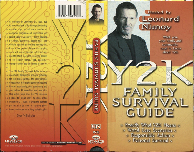 Y2K FAMILY SURVIVAL GUIDE, ACTION, HORROR, BLAXPLOITATION, HORROR, ACTION EXPLOITATION, SCI-FI, MUSIC, SEX COMEDY, DRAMA, SEXPLOITATION, BIG BOX, CLAMSHELL, VHS COVER, VHS COVERS, DVD COVER, DVD COVERS