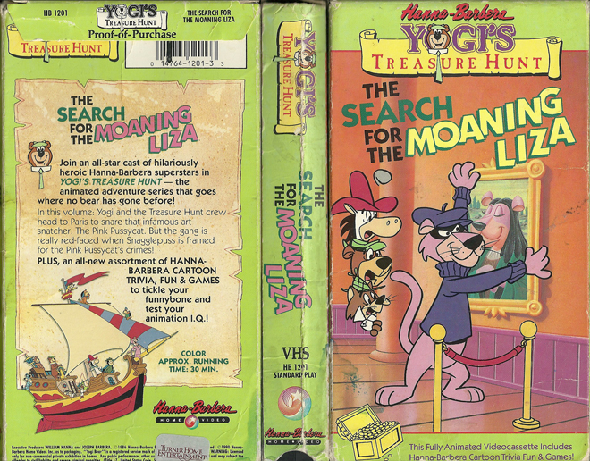 YOGI'S TREASURE HUNT : THE SEARCH FOR THE MOANING LIZA VHS COVER, VHS COVERS
