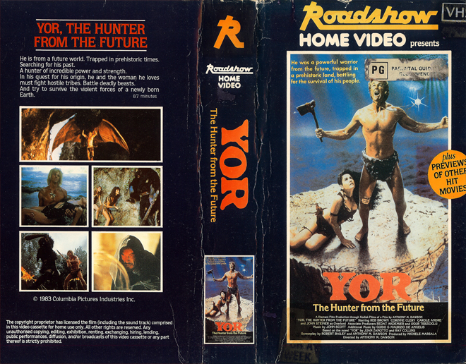 YOR THE HUNTER FROM THE FUTURE ROADSHOW HOME VIDEO VHS COVER, VHS COVERS