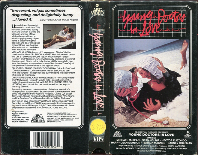 YOUNG DOCTORS IN LOVE, ACTION, HORROR, BLAXPLOITATION, HORROR, ACTION EXPLOITATION, SCI-FI, MUSIC, SEX COMEDY, DRAMA, SEXPLOITATION, VHS COVER, VHS COVERS, DVD COVER, DVD COVERS