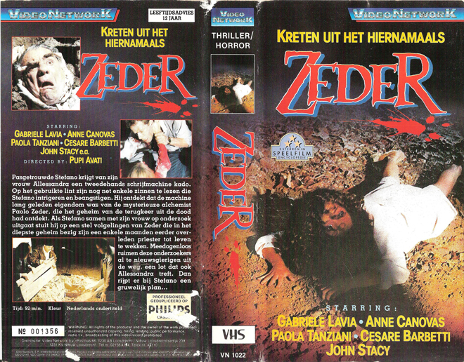 ZEDER VHS COVER, VHS COVERS