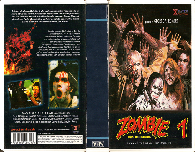 ZOMBIE 1 : DAS ORIGINAL AUSTRIA VHS COVER