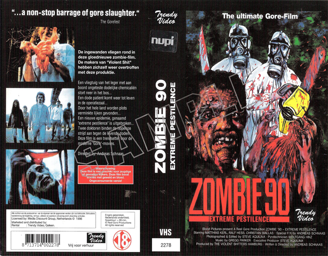 ZOMBIE 90 : EXTREME PESTILENCE VHS COVER