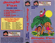 JUNGLE-FUN-VOLUME-NINE-LITTLE-BLACK-SAMBO-JUNGLE-JITTERS-HENRY-JUNGLE-DRUMS- HIGH RES VHS COVERS