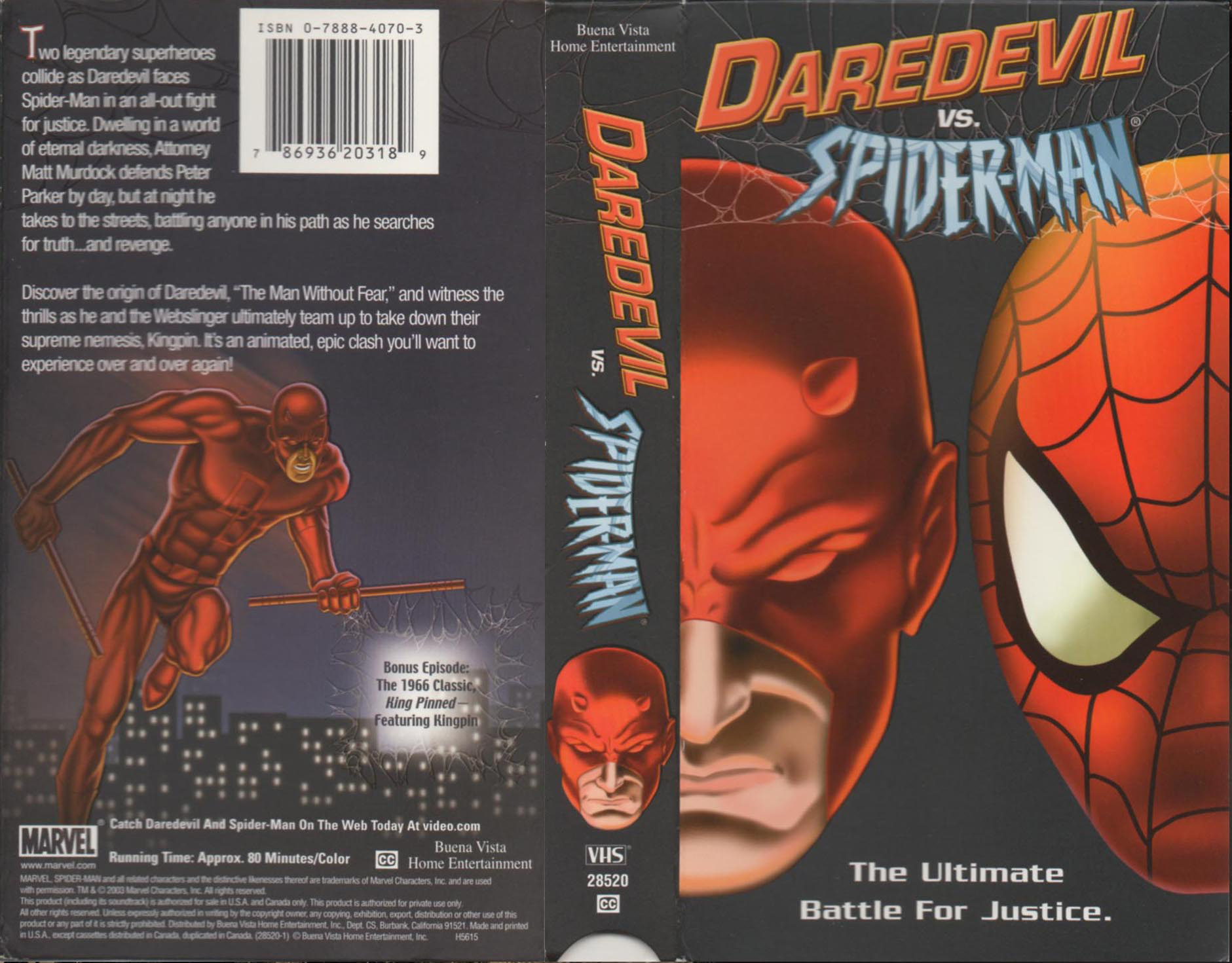 Pick of the week - VHS cover scan - click for high res version daredevil vs...