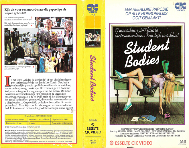 STUDENT-BODIES VHS COVER